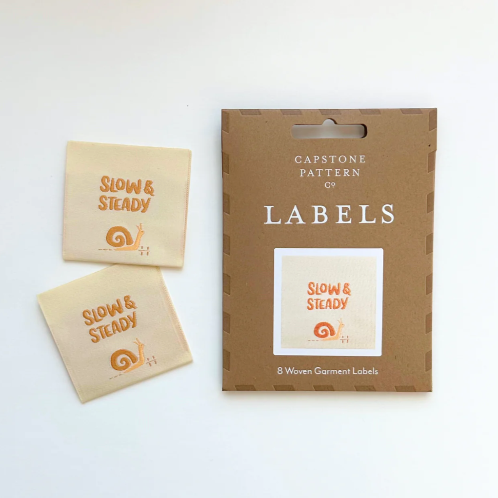 Capstone Pattern Co - Woven Labels - Slow and Steady
