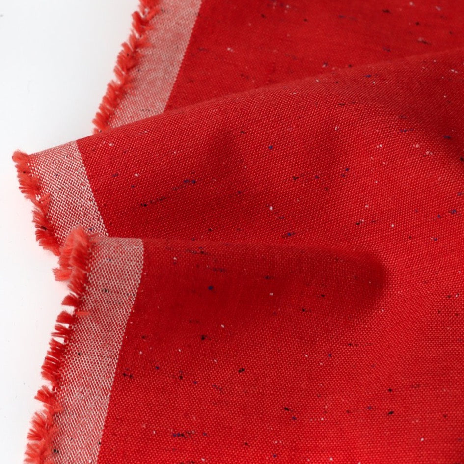 1/2m Essex Speckle Yarn Dyed - Linen Cotton - Red
