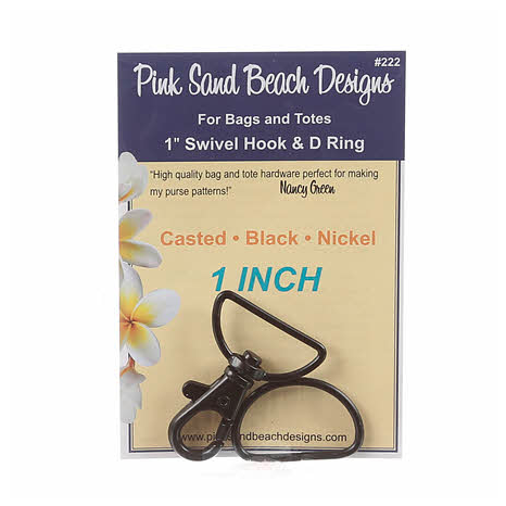 Pink Sand Beach Designs - 1" Swivel Hook and D Ring - Black Nickel