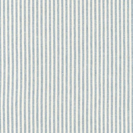 1/2m Essex Yarn Dyed Classic Wovens - Linen Cotton - Small Stripe - Chambray