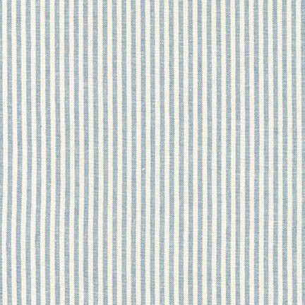 END OF BOLT -  Essex Yarn Dyed Classic Wovens - Linen Cotton - Small Stripe - Chambray - 0.38m