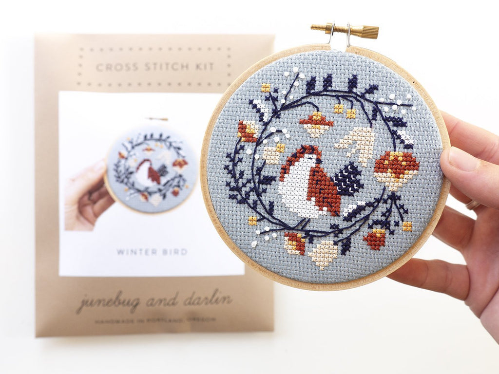 Junebug and Darlin - Winter Bird Cross Stitch Kit