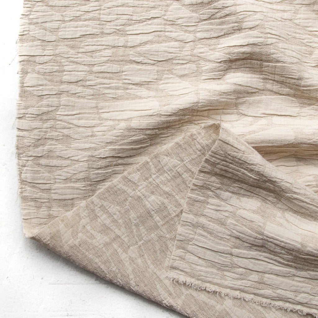 1/2m Soft Shapes - Cotton Linen Jacquard - Oatmeal