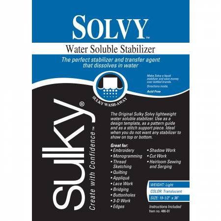 Solvy Water Soluble Stabilizer