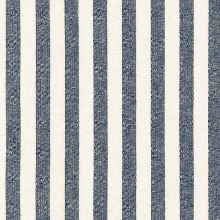 1/2m Essex Yarn Dyed Classic Woven - Linen Cotton - Stripe - Indigo