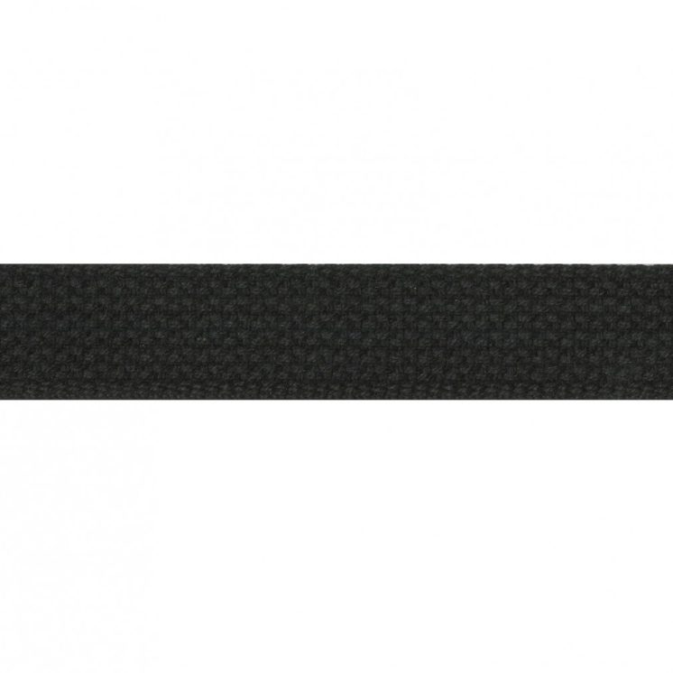 25mm (1") Cotton Webbing - Black - Per 1/2m