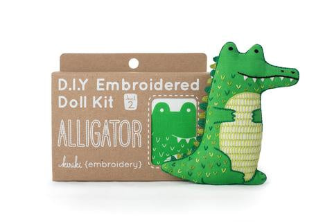 Kiriki Press - Embroidered Doll Kit - Alligator