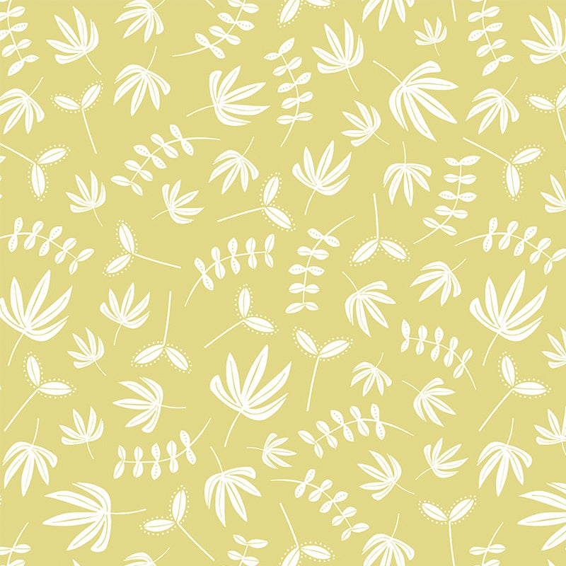 1/2m Karen Lewis - Hand Stitched - Plants - Yellow