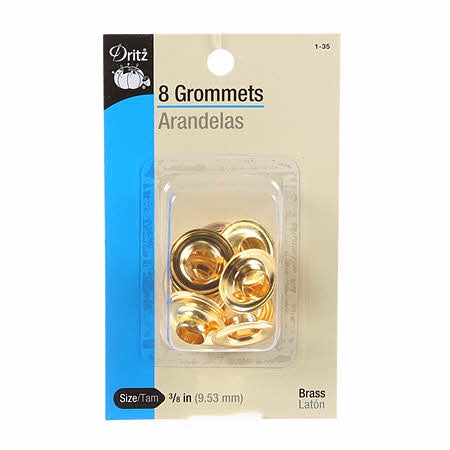 8 Grommets - Brass - 3/8"