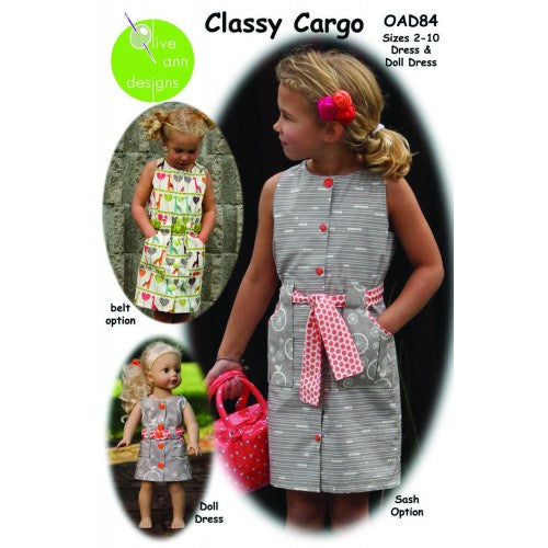 Olive Ann Designs - Classy Cargo Dress with Matching Doll Dress Pattern