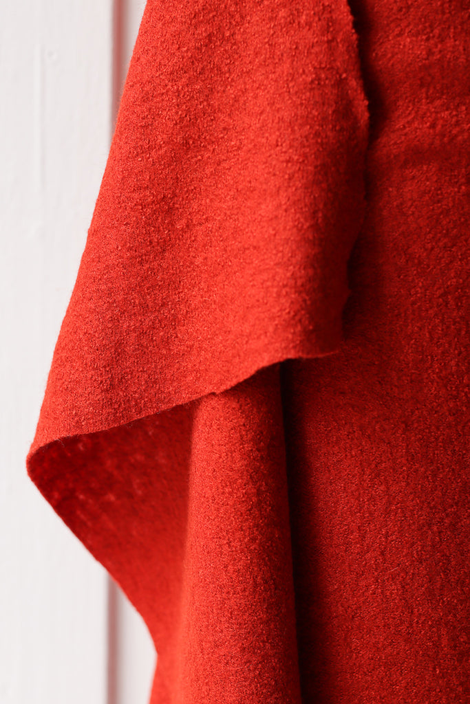 1/2m Boiled Wool and Viscose - Tomato