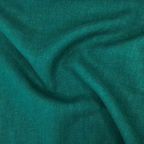 END OF BOLT - Washed Linen - Emerald Green - 0.6m