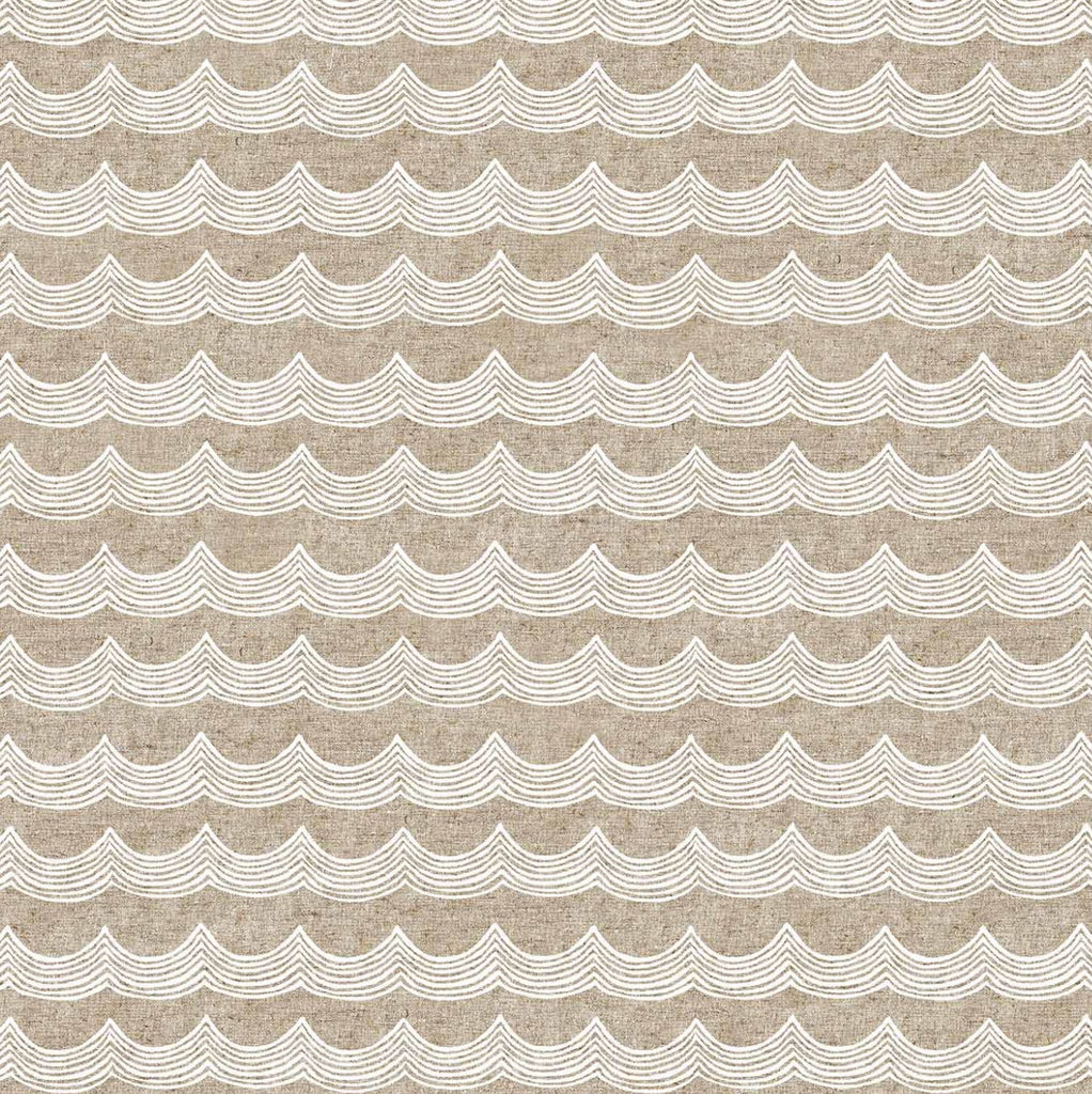 END OF BOLT - Ghazal Ravazi - Terra - Linen Cotton - Waves - White - 0.23m