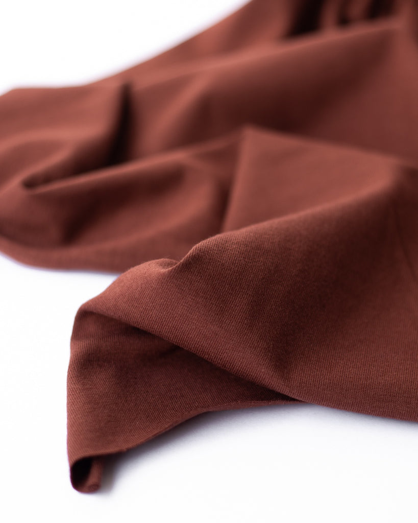 1/2m Cotton Modal Stretch Jersey - Chestnut