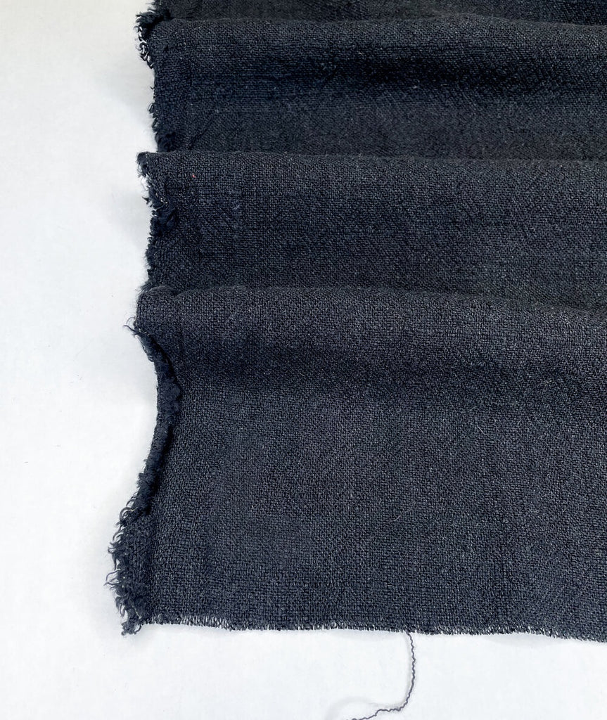1/2m Viscose Linen Jacquard - Black