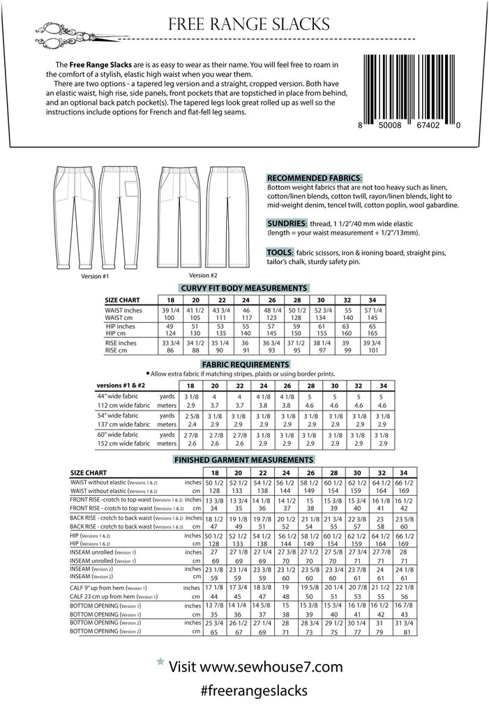 Sew House Seven - Free-Range Slacks / US 18 - 34