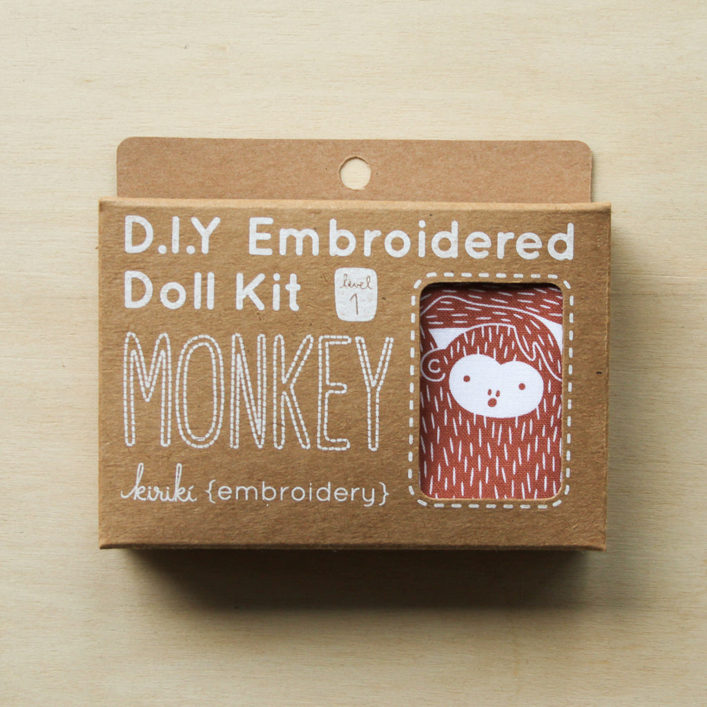 Kiriki Press - Embroidered Doll Kit - Monkey