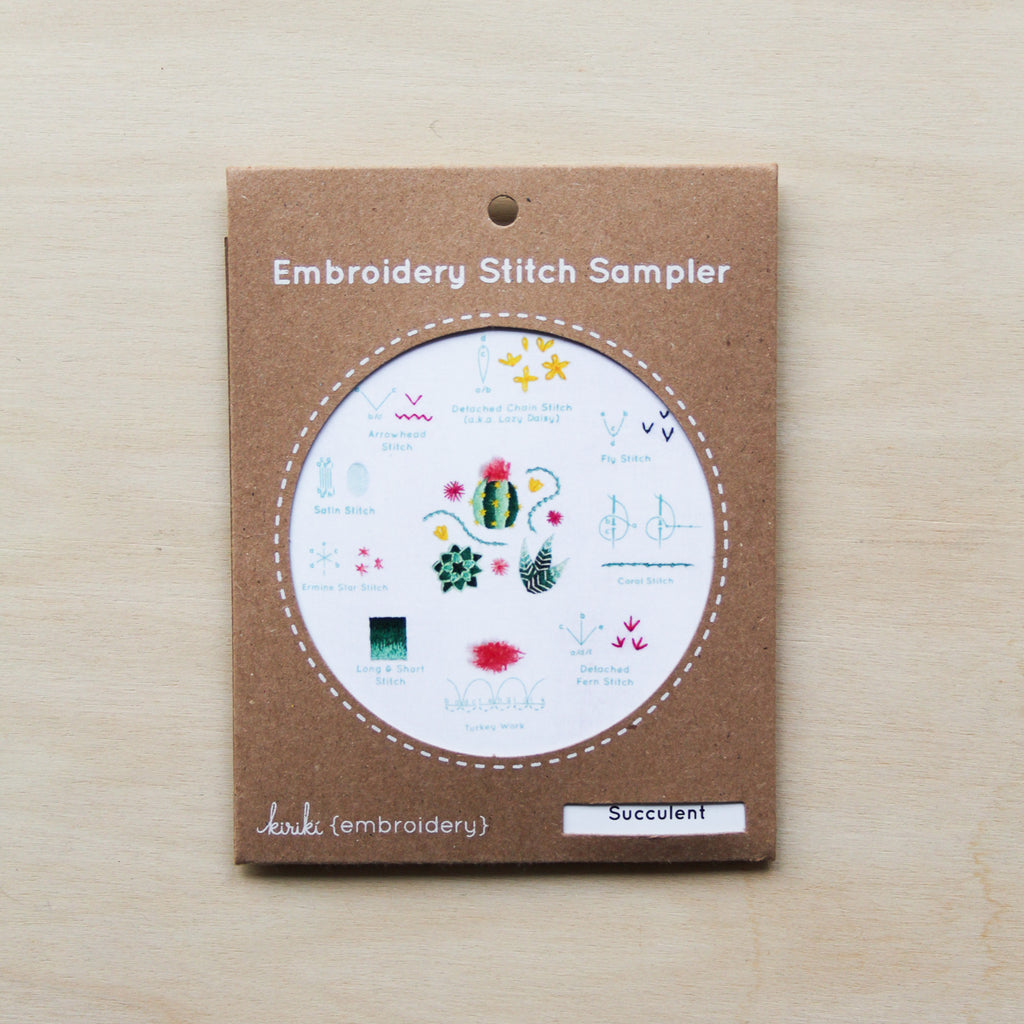 Kiriki Press - Embroidery Stitch Sampler - Succulent