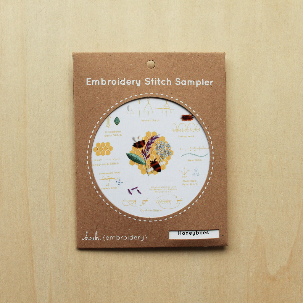 Kiriki Press - Embroidery Stitch Sampler - Honeybees