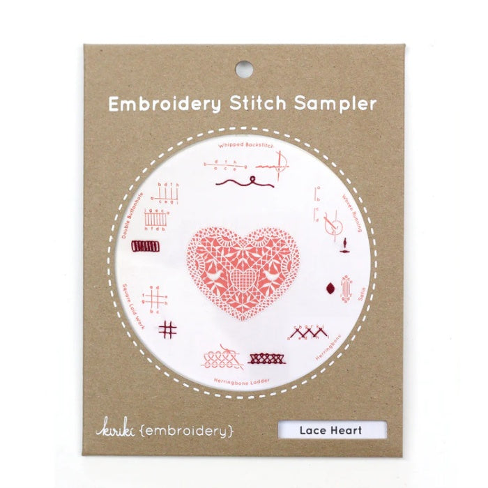 Kiriki Press - Embroidery Stitch Sampler - Lace Heart
