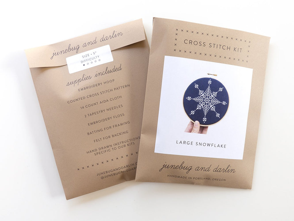 Junebug and Darlin - Large Snowflake I Cross Stitch Kit