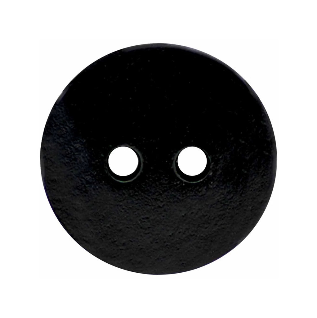 Leather Button - 18mm - Black - 5 count