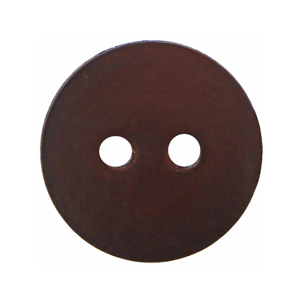 Leather Button - 28mm - Brown - 3 count
