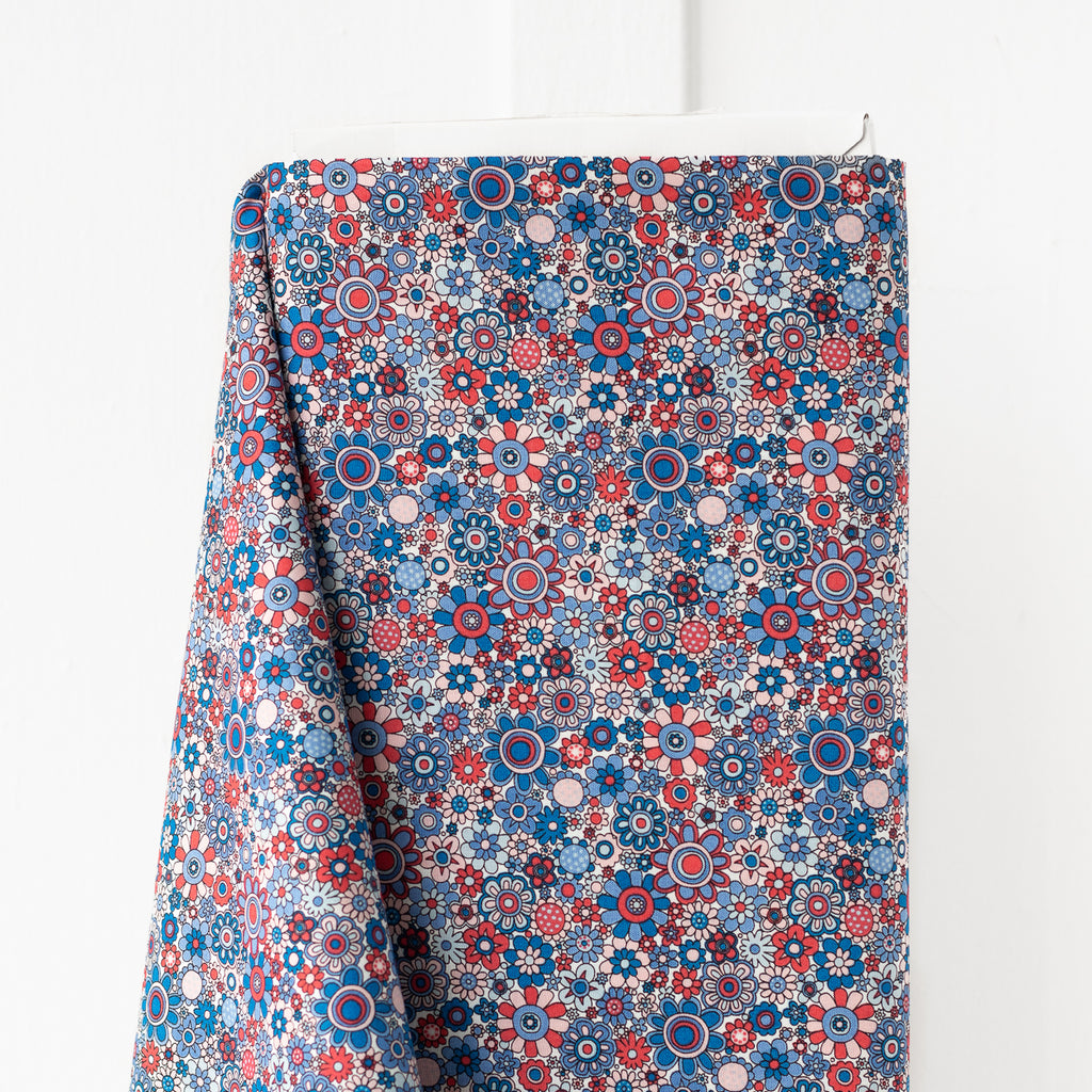 1/2m Liberty Cotton - Carnaby - Paradise Petals - Steel Blue