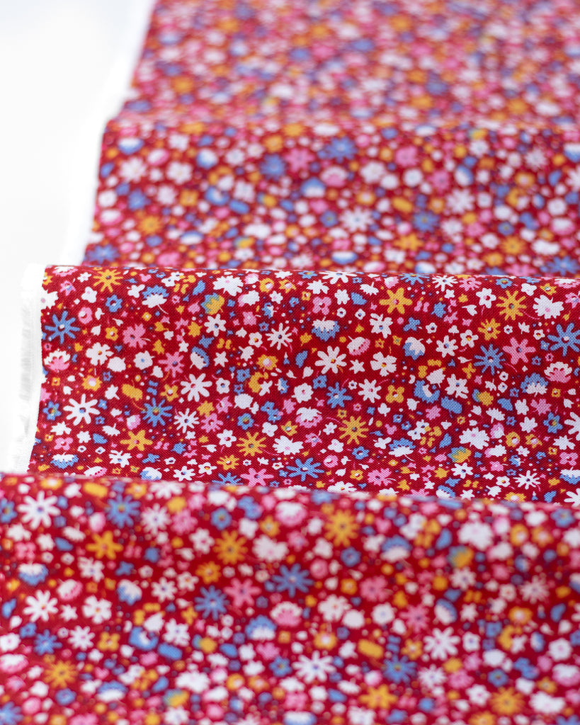 1/2m Liberty Cotton - Carnaby - Bloomsbury Blossom - Ruby
