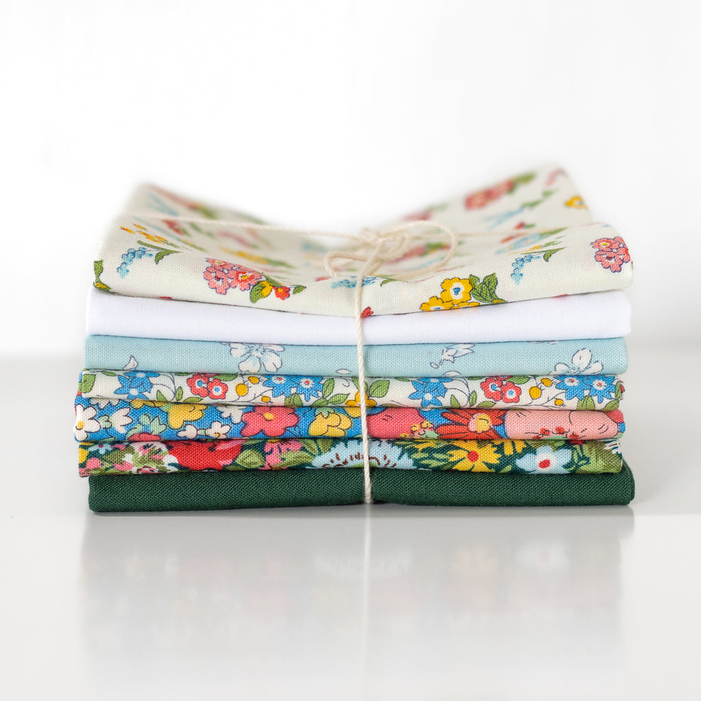 Fat Quarter Bundle - Liberty Cotton - Flower Show Midsummer - Green Gardens - 7 pieces