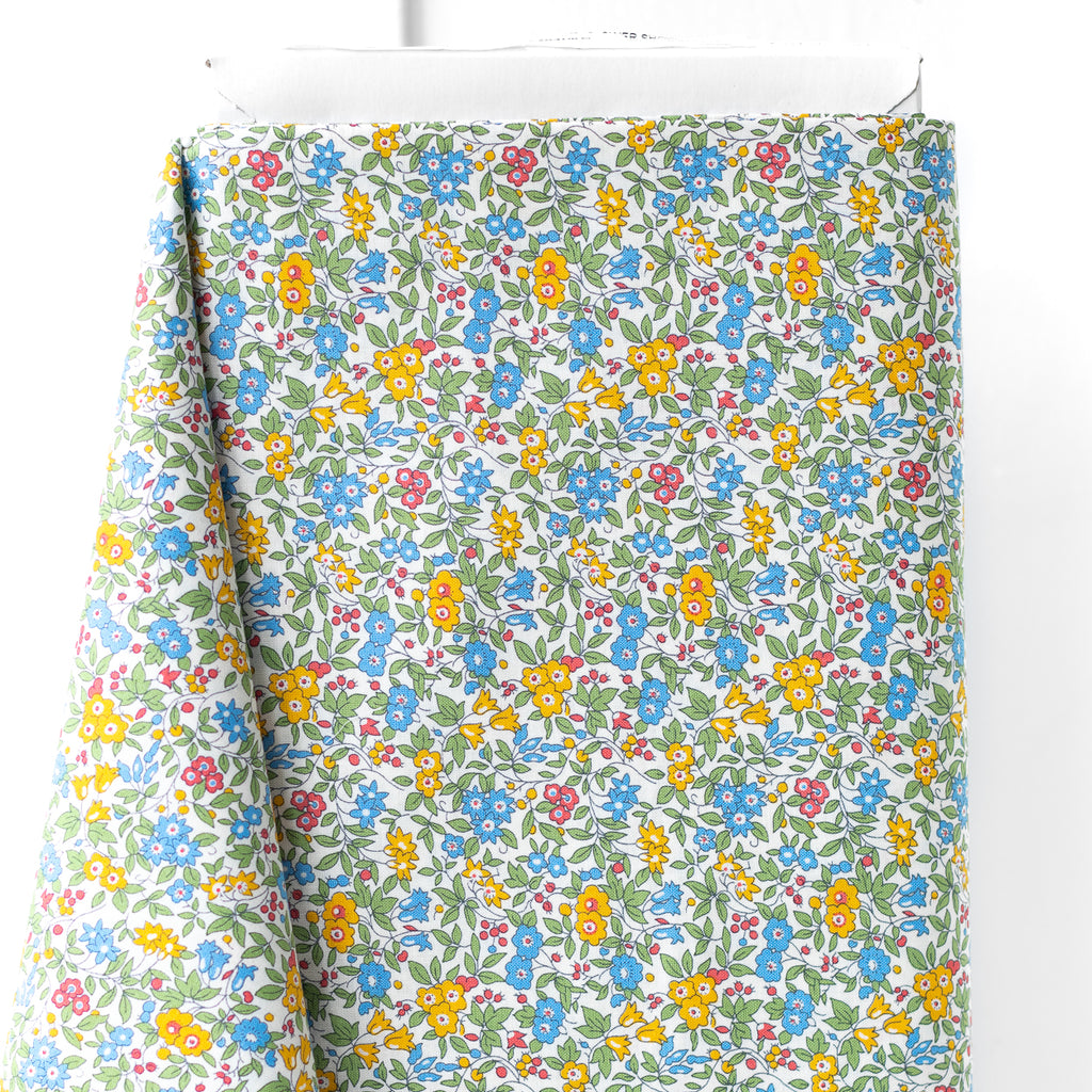 1/2m Liberty Cotton - Flower Show Midsummer - Forget Me Not Blossom - Spring Green