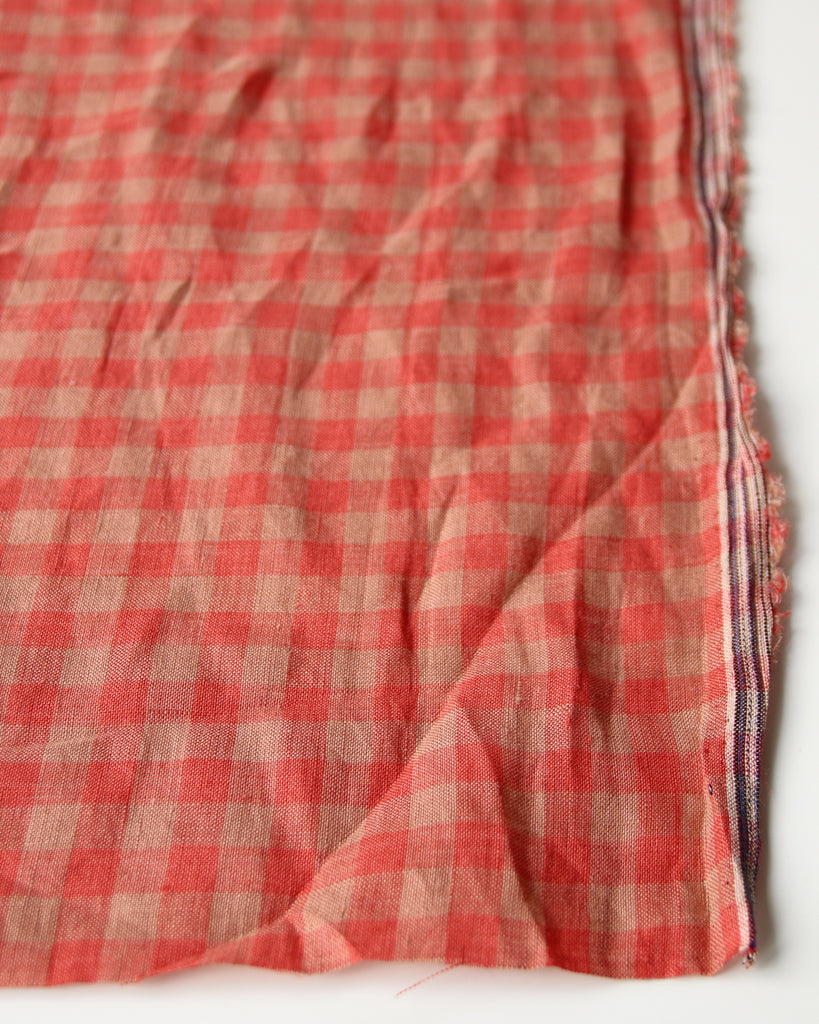 1/2m Linen - Lightweight Yarn Dyed Check - Gingham - Watermelon