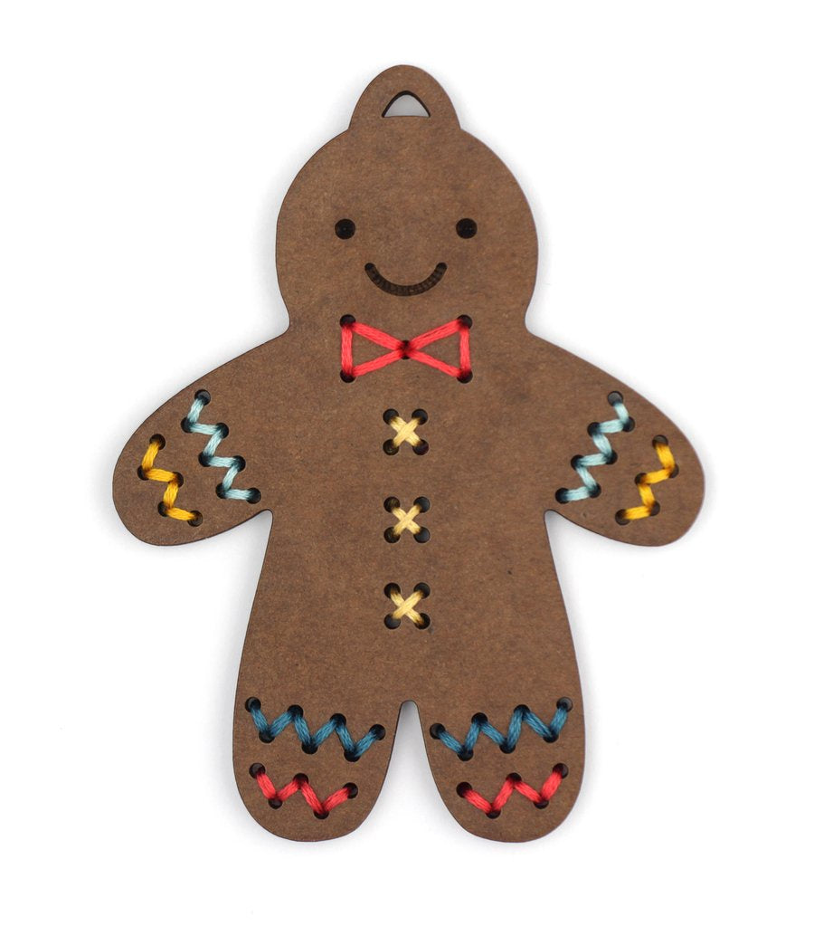 Kiriki Press - DIY Stitched Ornament Kit - Gingerbread Kid Ornament