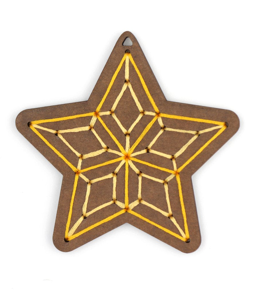 Kiriki Press - DIY Stitched Ornament Kit - Gingerbread Star Ornament