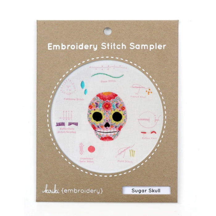 Kiriki Press - Embroidery Stitch Sampler - Sugar Skull
