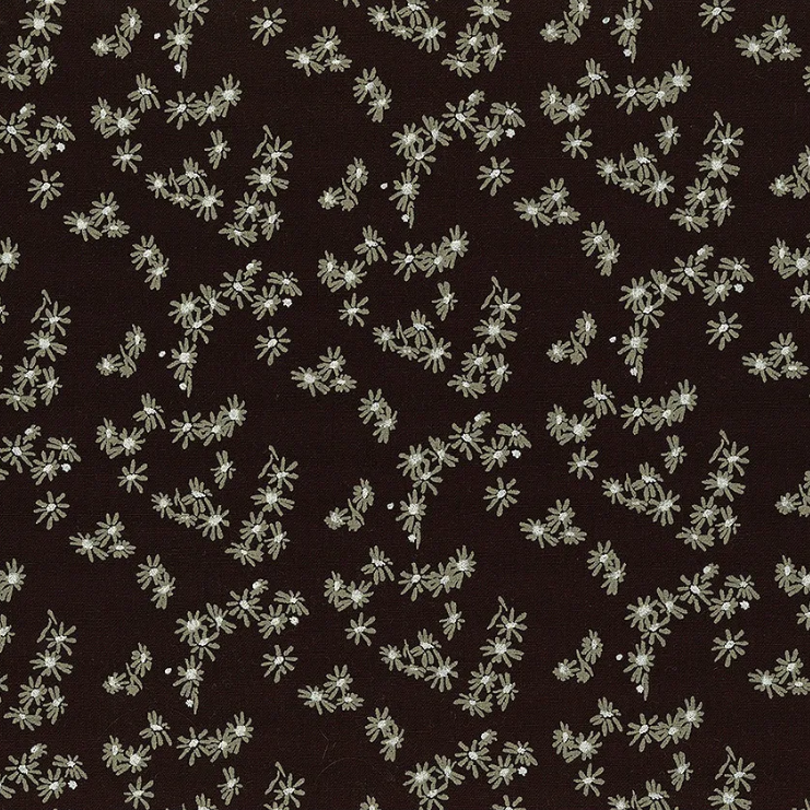 1/2m Anna Graham - Around the Bend - Foamflower - Linen Cotton - Black