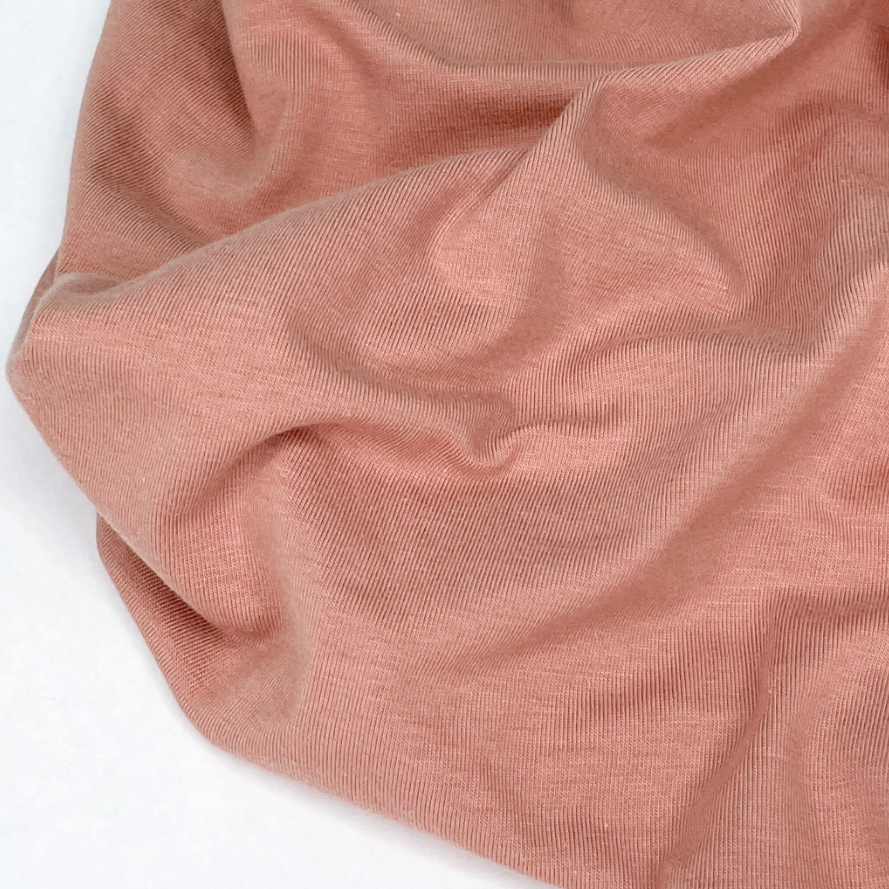 END OF BOLT - Cotton Modal Stretch Jersey - Peach - 1.25m