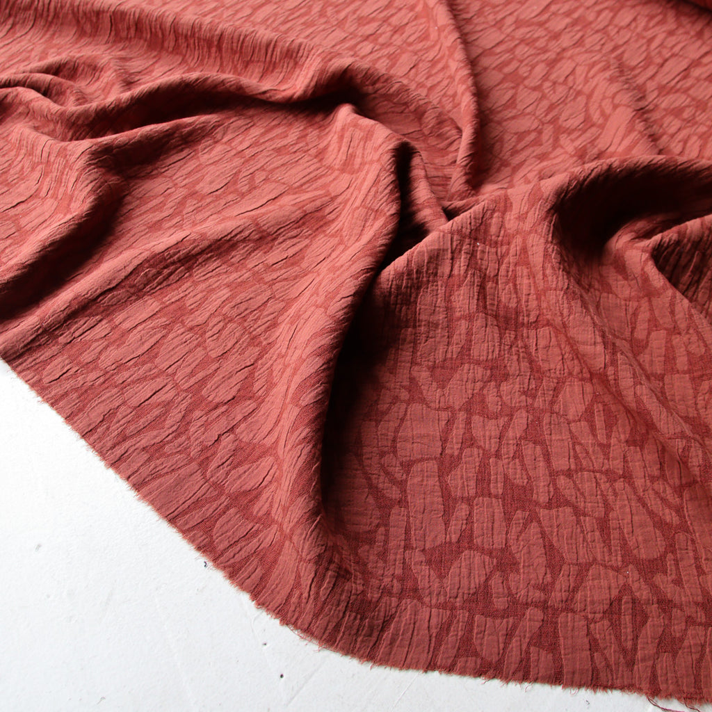 1/2m Soft Shapes - Cotton Linen Jacquard - Auburn