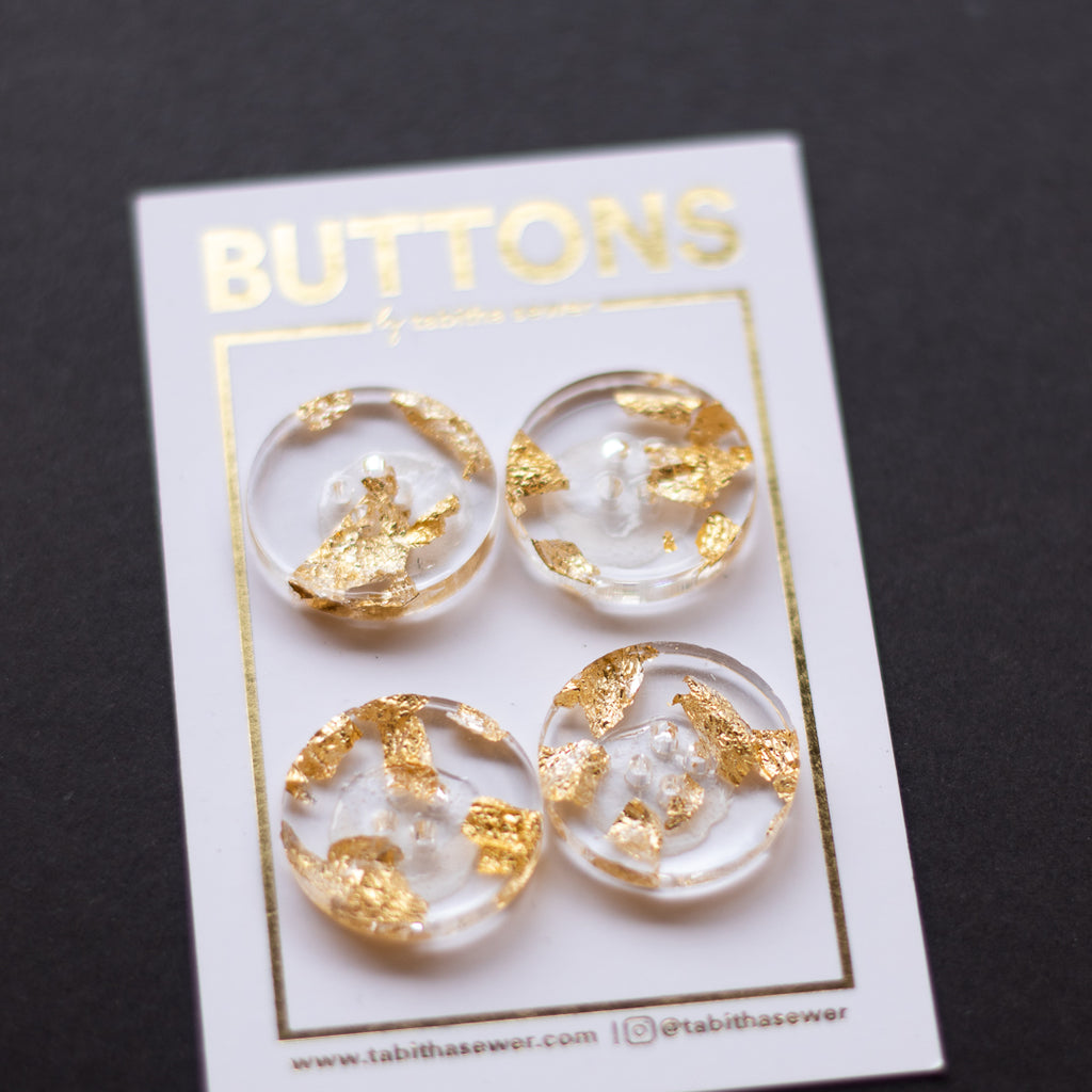 Tabitha Sewer - Buttons - 20mm (0.81") - Lemme Upgrade You Collection - 24K Gold Flakes - 4 count