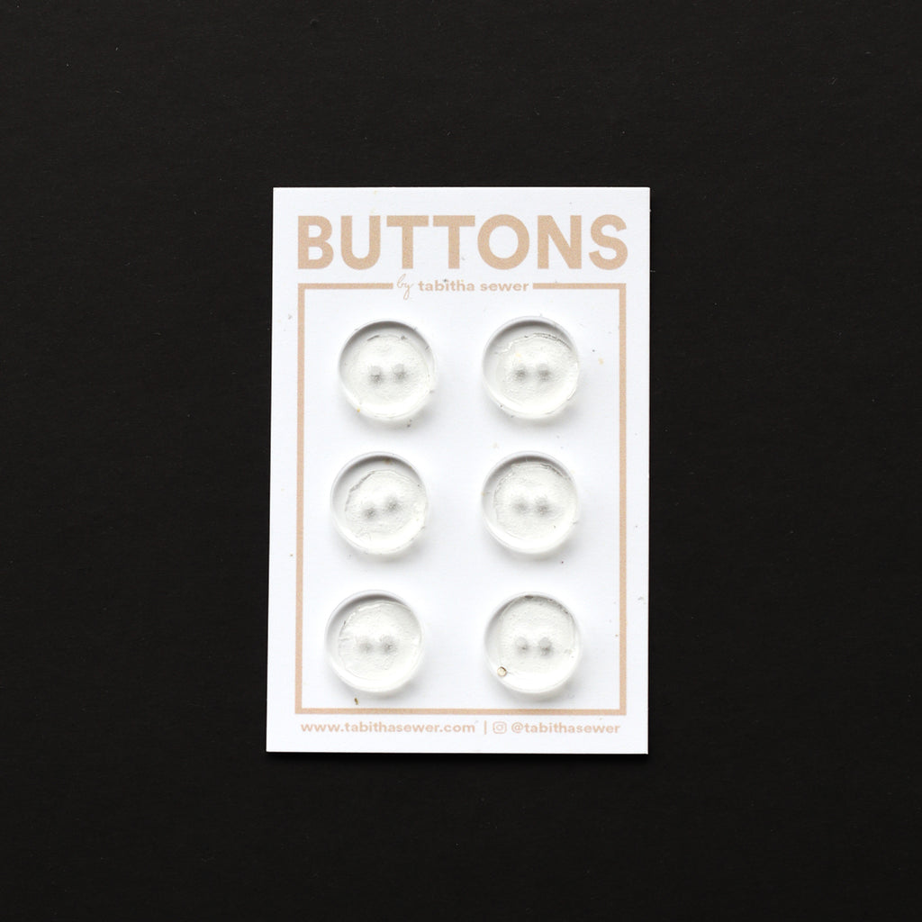 Tabitha Sewer - Buttons - 15mm (0.59") - Clear Classic Circle - 6 count