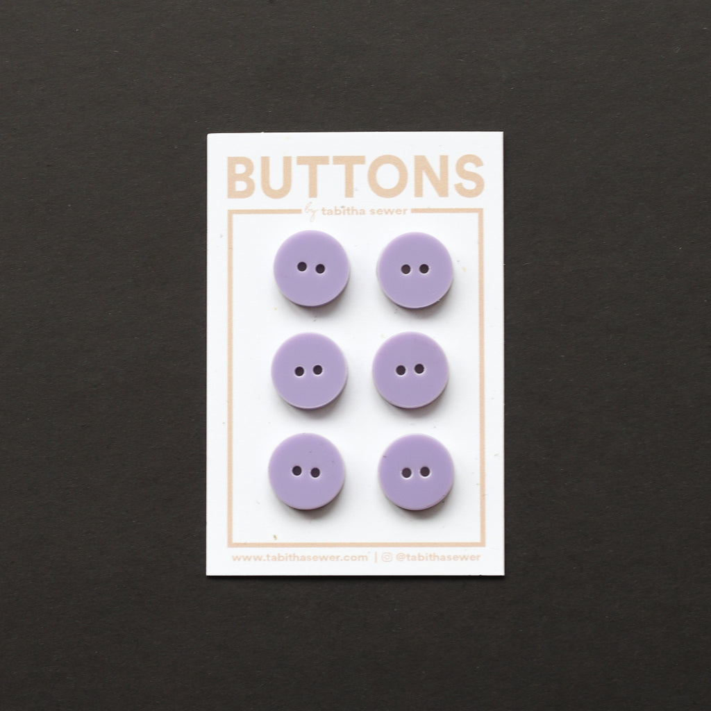 Tabitha Sewer - Buttons - 15mm (0.59") - Lavender Circle - 6 count