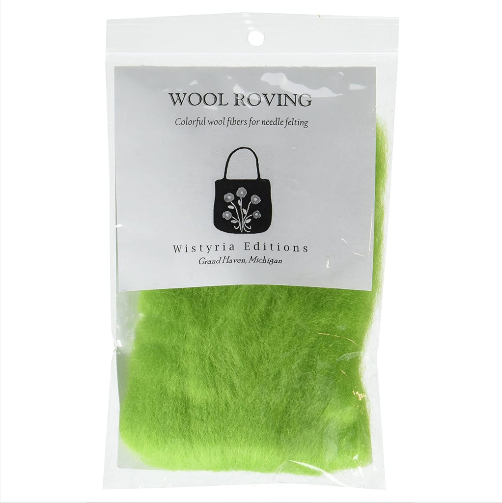 Wistyria Wool Roving - 12" - Lime
