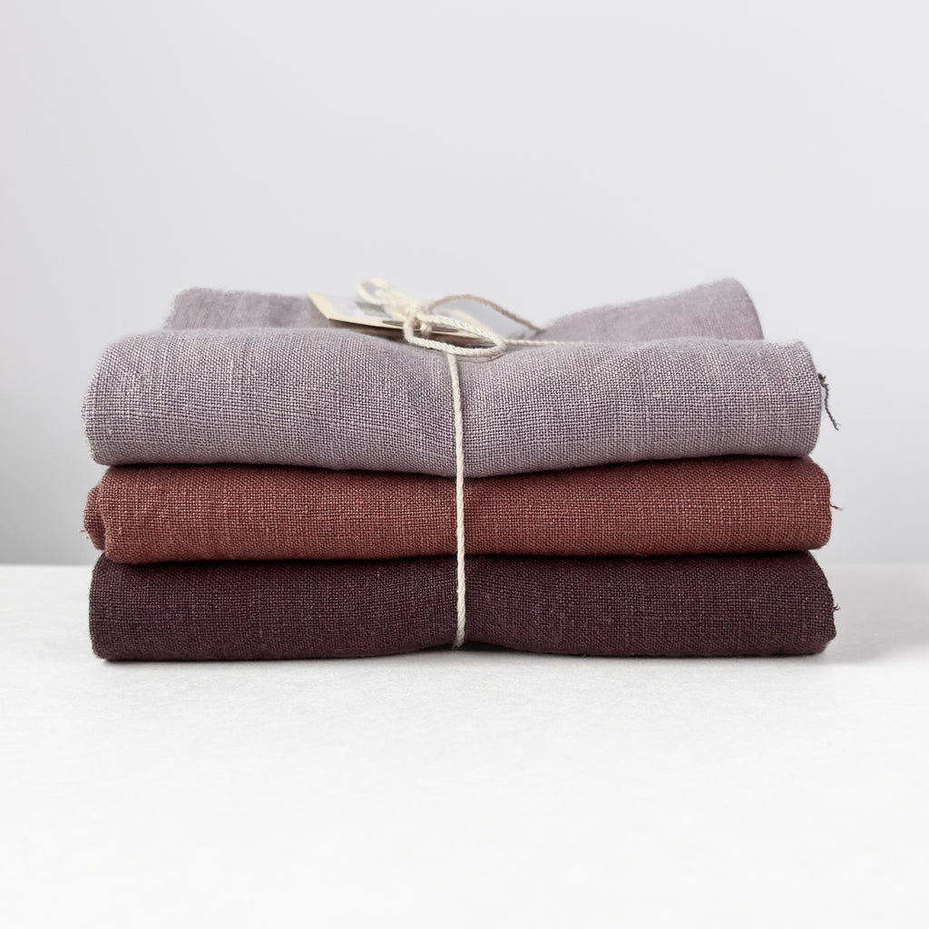 Washed Linen Fabric Bundle - Spring - 3 pcs