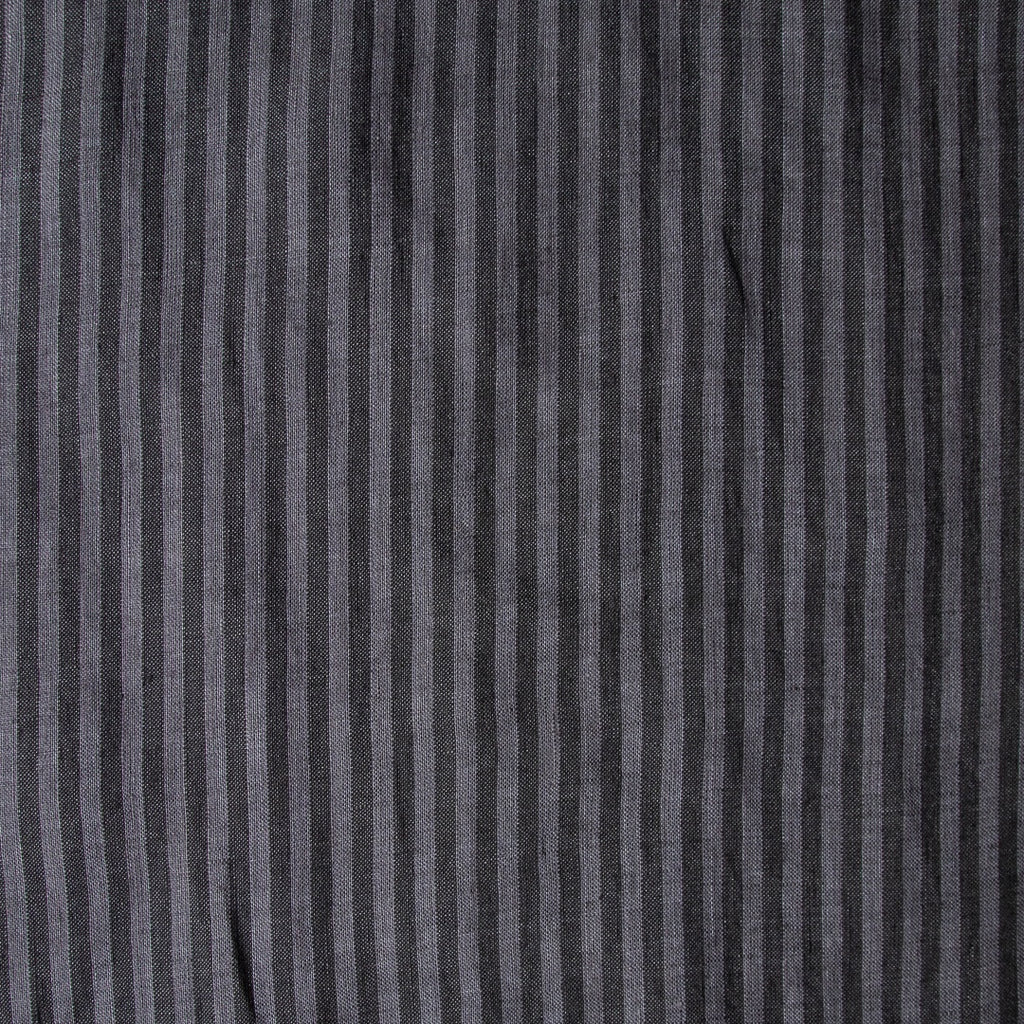 1/2m Yarn Dyed Linen Stripe - Charcoal