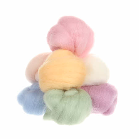 Wistyria Wool Roving - 8 Pieces - Soft Pastels