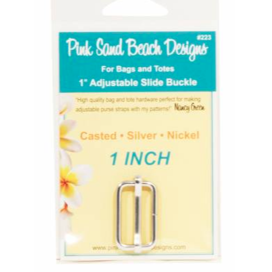 Pink Sand Beach Designs - 1" Adjustable Slid Buckle - Silver Nickel