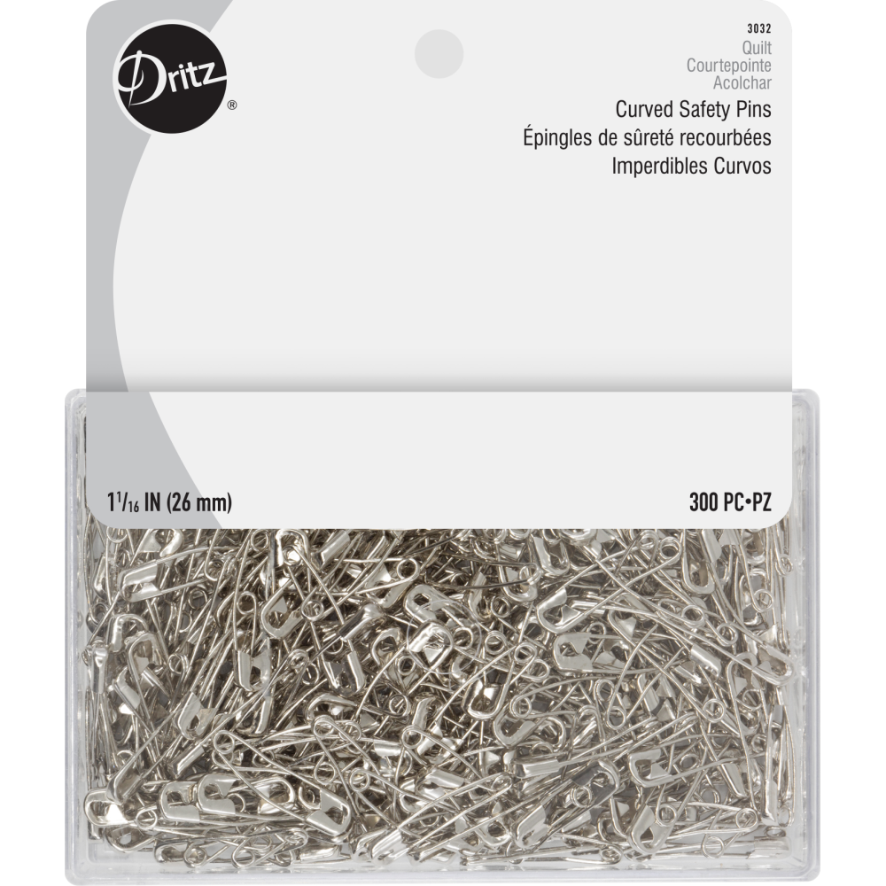 Curved Safety Pins - 300 pk