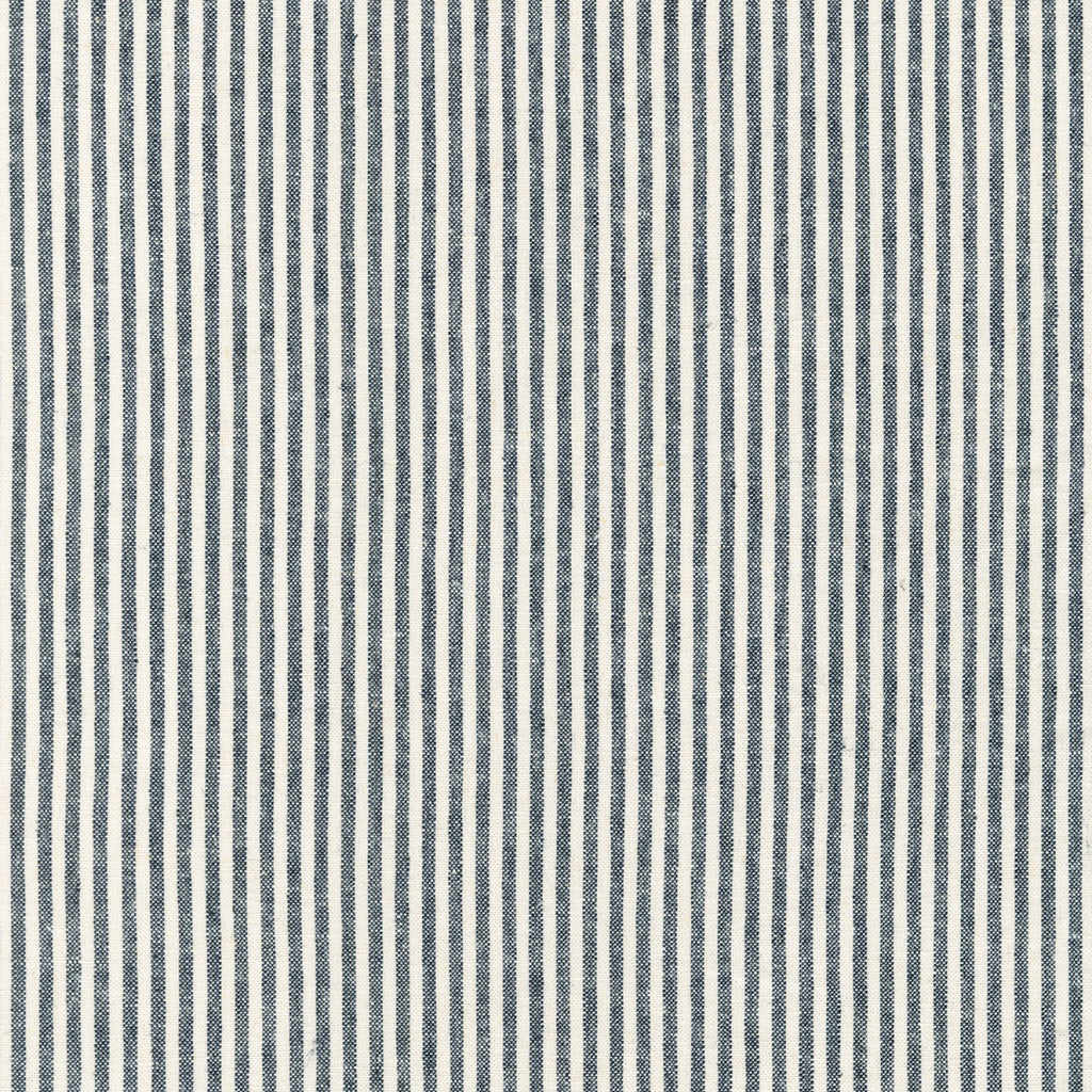 1/2m Essex Yarn Dyed Classic Wovens - Linen Cotton - Small Stripe - Indigo