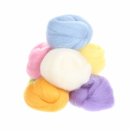 Wistyria Wool Roving - 8 Pieces - Cotton Candy