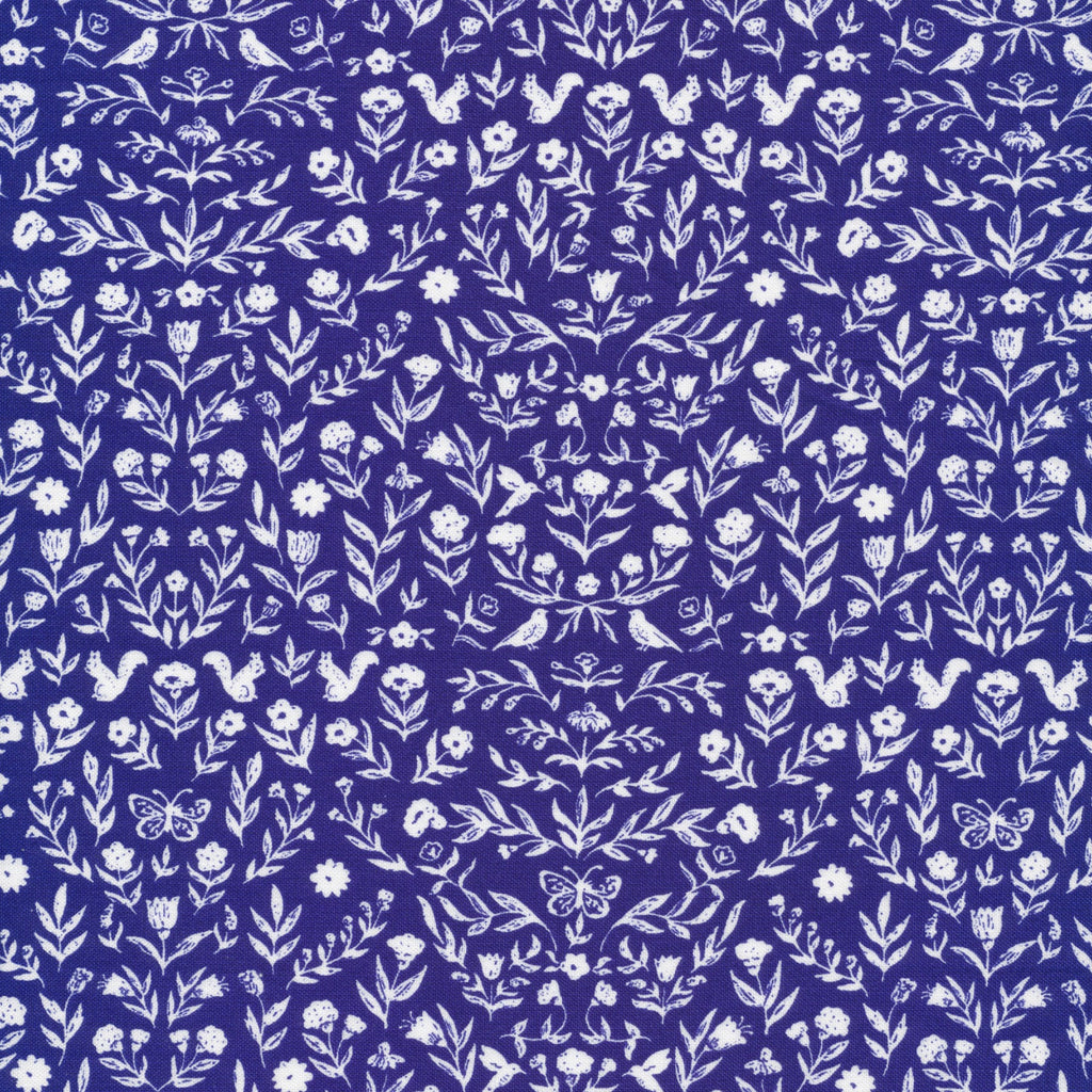1/2m Cloud9 Fabric - Cassidy Demkov - Perennial - Heirloom - Royal Blue